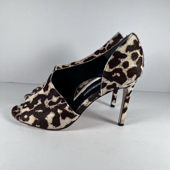 Charles David Leopard Calf Hair D'Orsay Peep Toe Stiletto Pumps Women's Size 7 - Picture 3 of 9